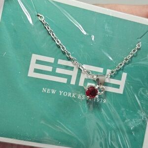 Effy silver tone red rhinestone necklace
